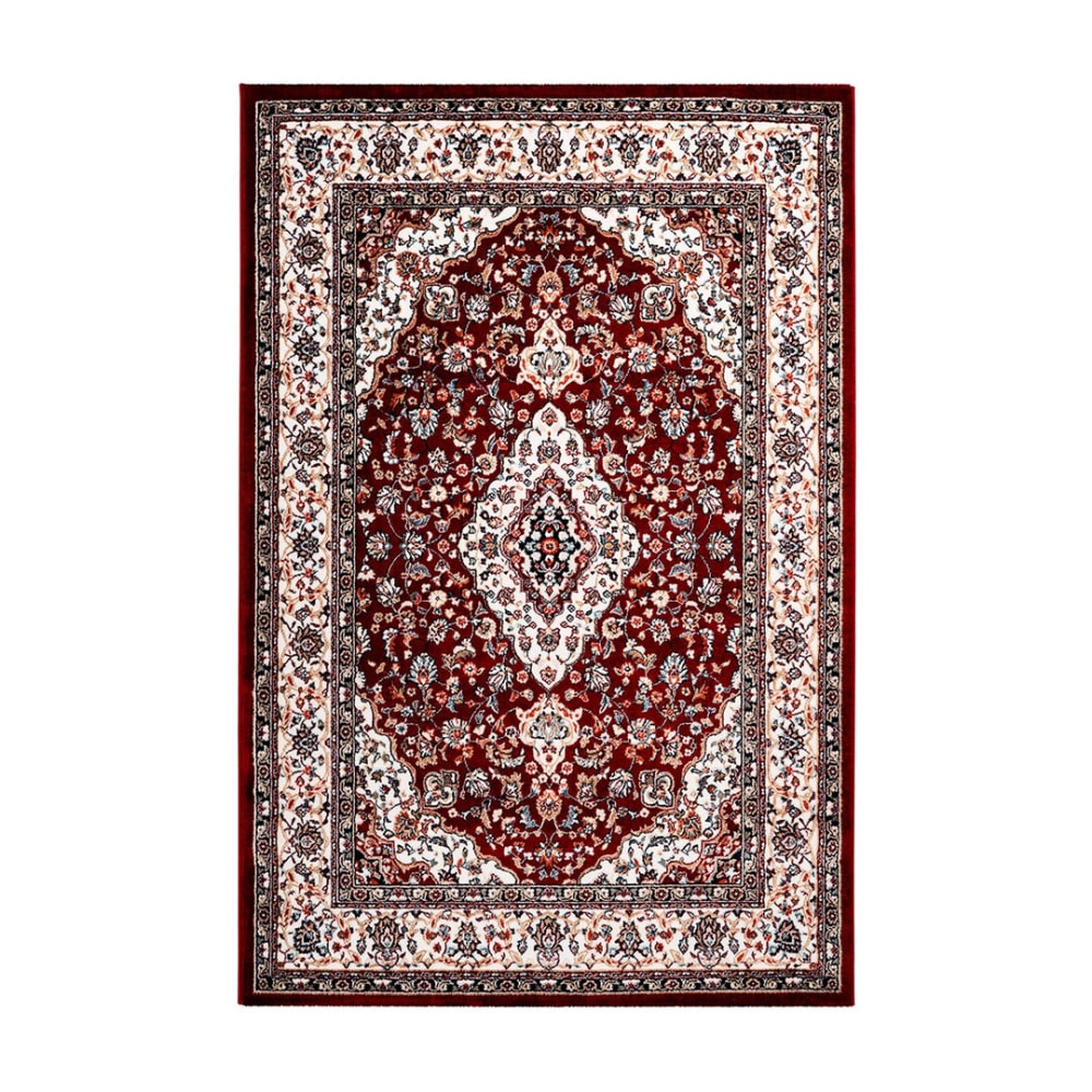 Tapis ethnique orientale en polyester rouge 120x170