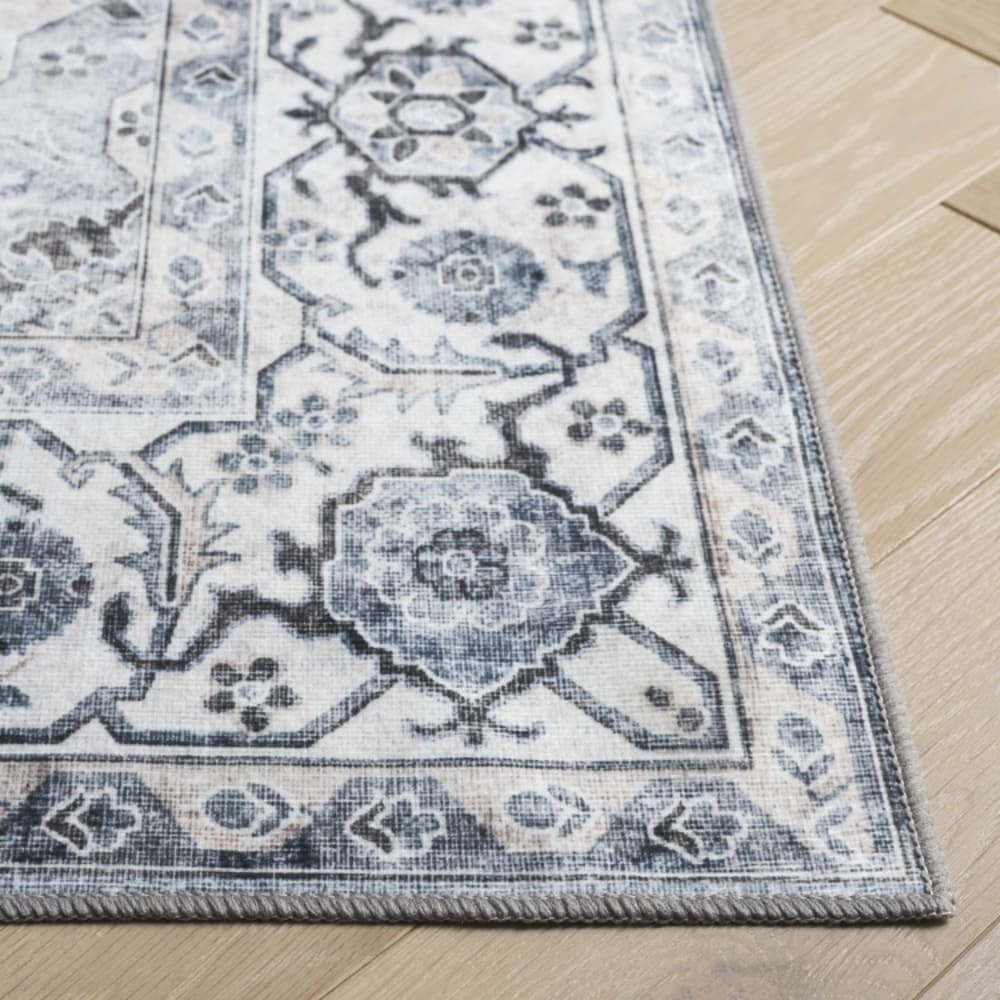 Tapis traditionnel en polyester blanc/bleu, 69 x 122 cm — vue 4