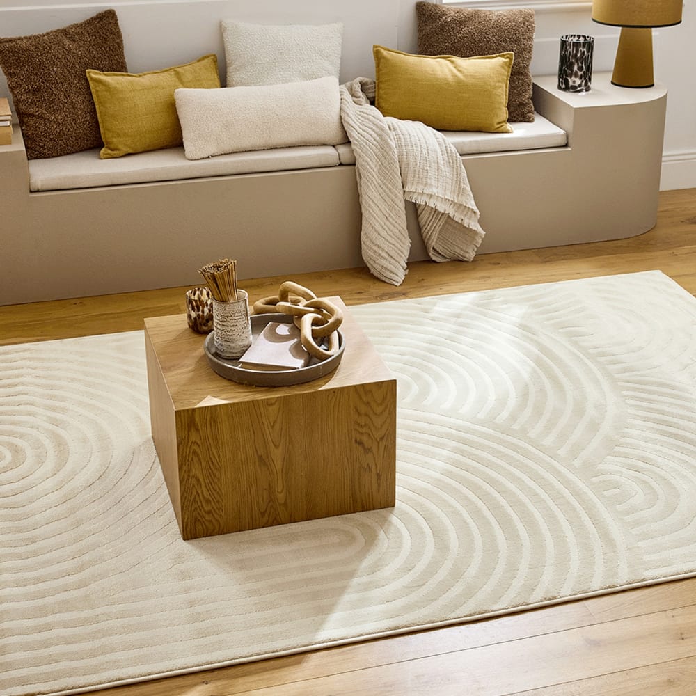 Tapis intérieur motif arches crème 120 x 160 cm