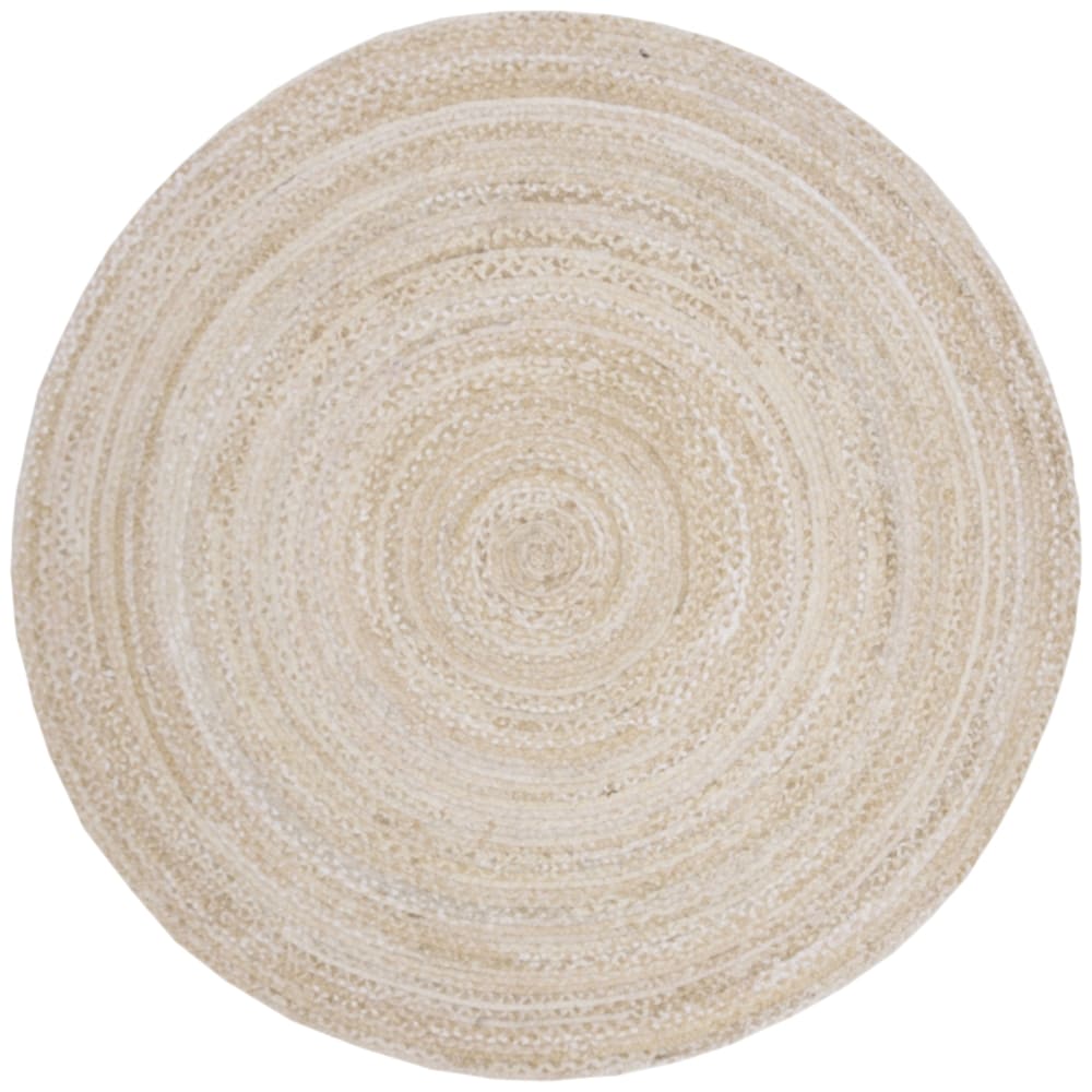 Tapis chalet de campagne en coton beige, 122 x 122 cm