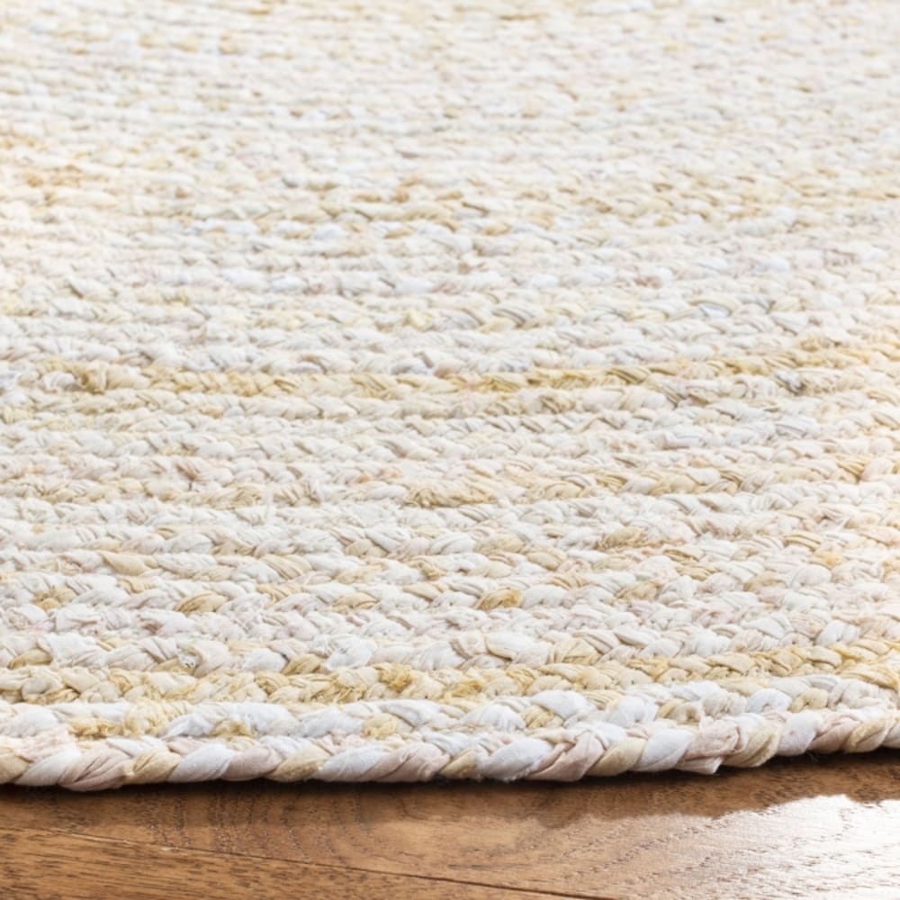 Tapis chalet de campagne en coton beige, 122 x 122 cm — vue 4