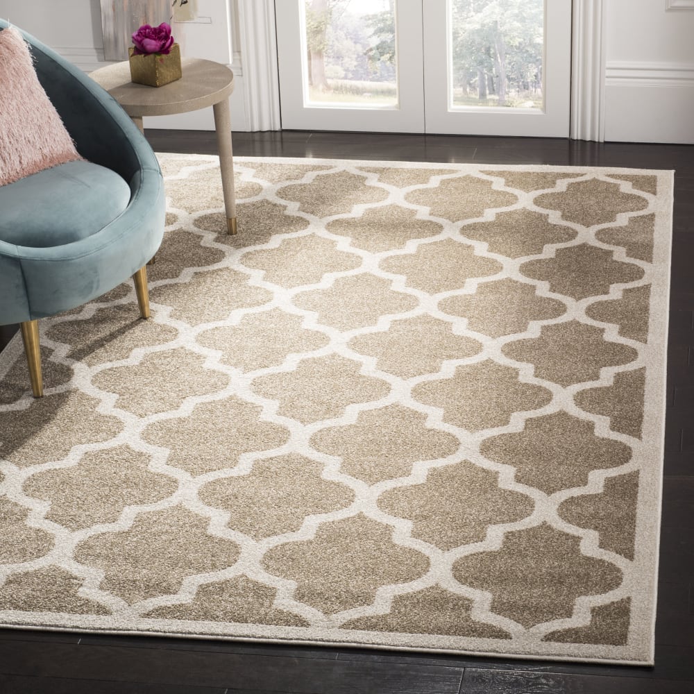 Tapis treillis en polypropylène beige, 122 x 183 cm — vue 3