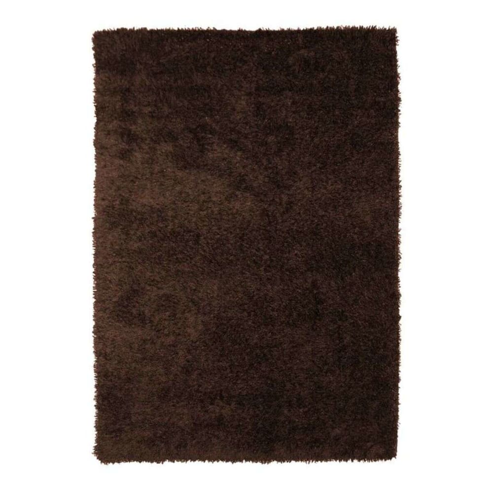 Tapis à poils longs toucher laineux chocolat 120x170