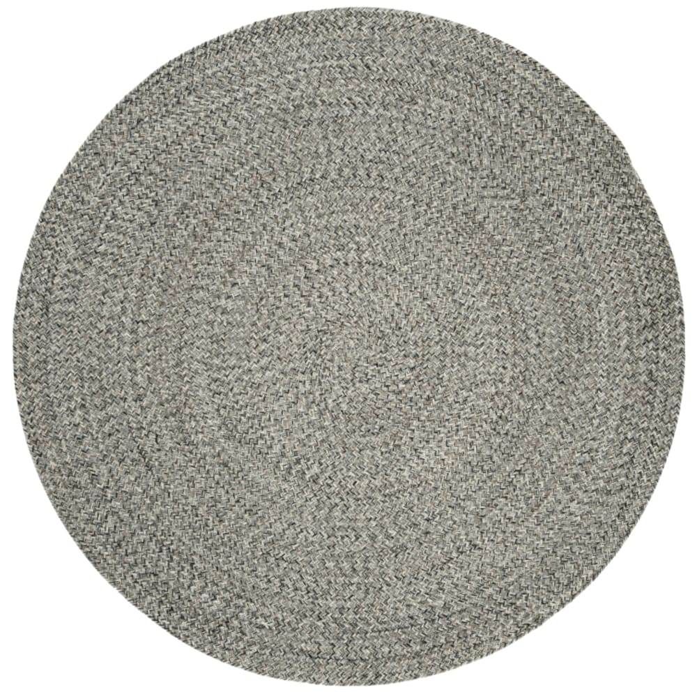 Tapis pays rustique ferme en coton blanc/gris, 122 x 122 cm