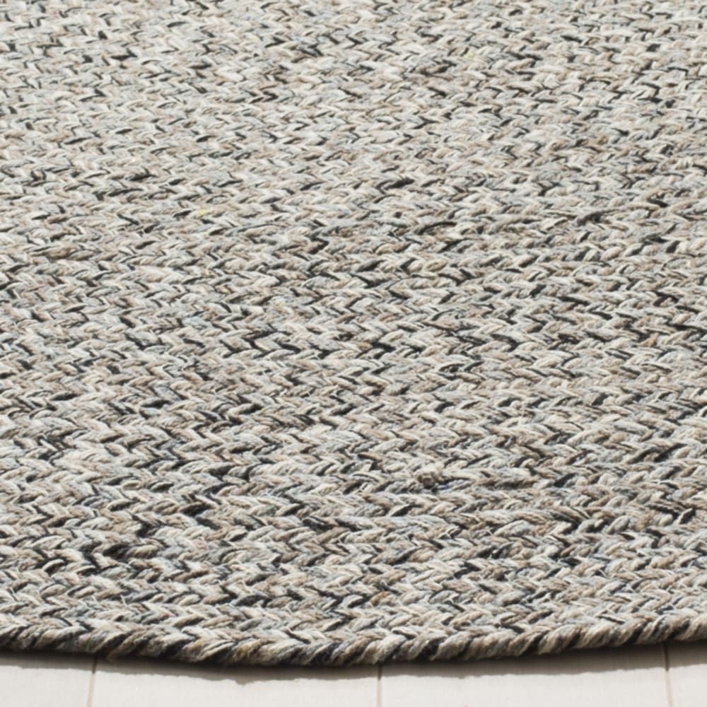 Tapis pays rustique ferme en coton blanc/gris, 122 x 122 cm — vue 4