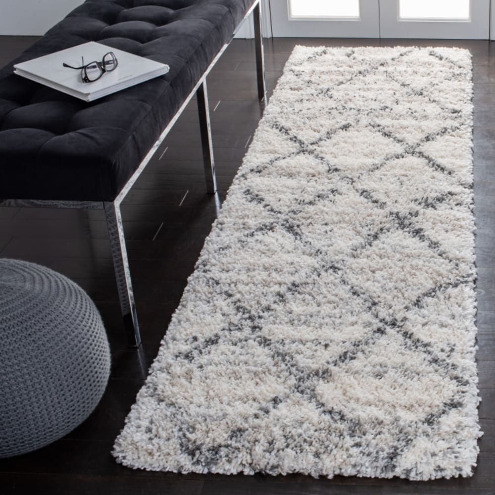 Tapis en polypropylène gris/blanc, 69 x 122 cm — vue 3