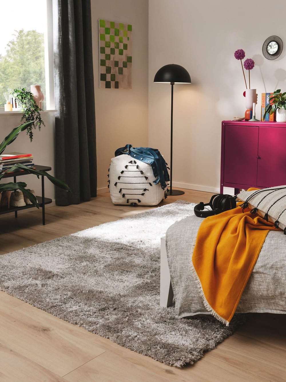 Tapis à poils longs gris 120x170 — vue 3