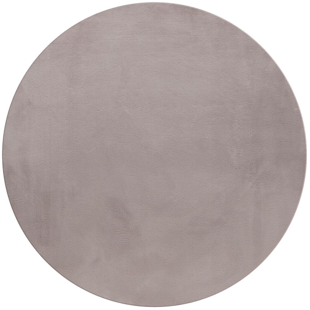 Tapis Rond fausse Fourrure toucher doux Beige 120x120cm