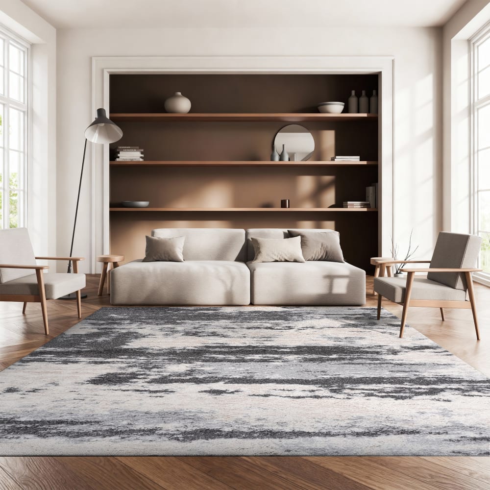 Tapis en polypropylène gris/blanc, 122 x 183 cm — vue 3