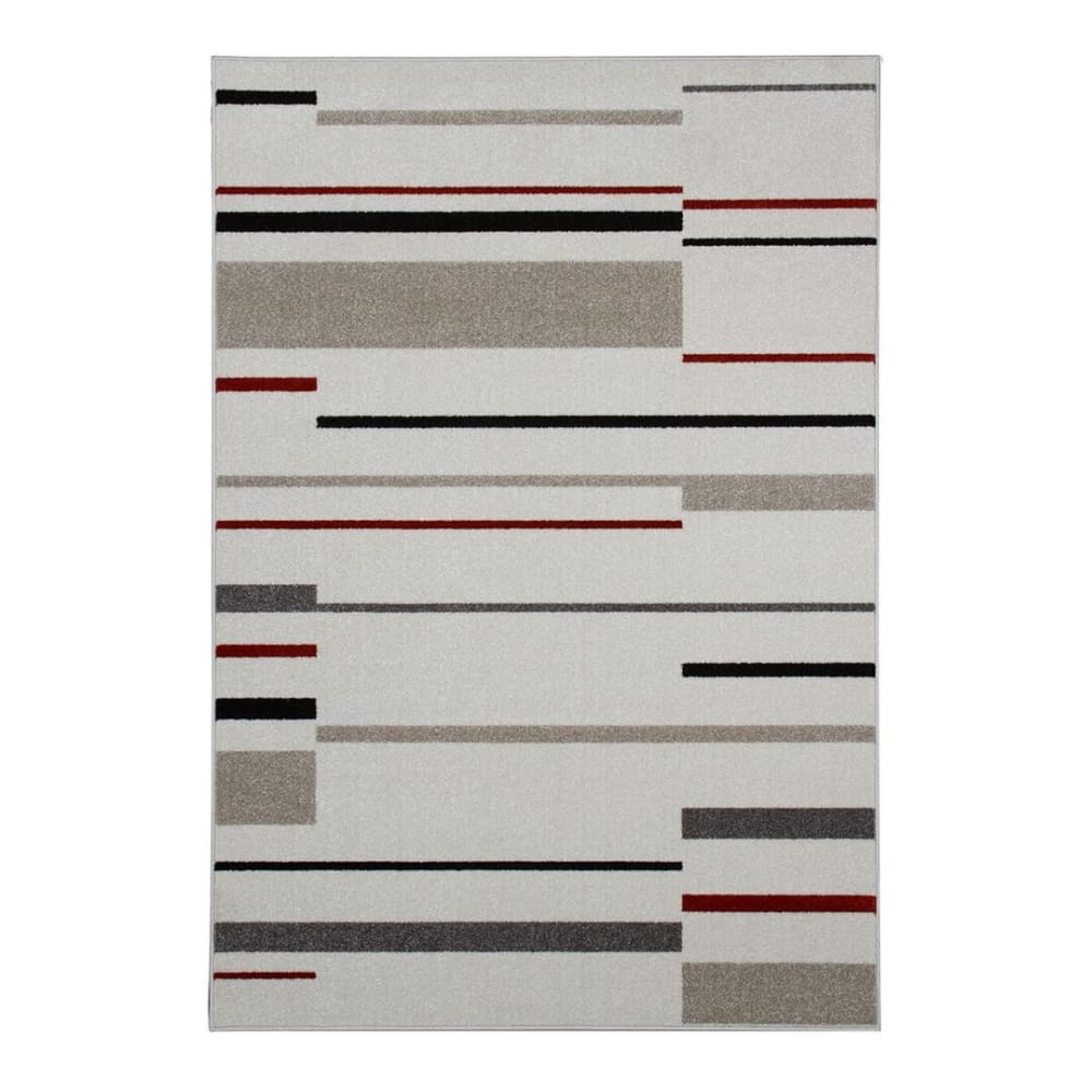 Tapis géométrique design en polypropylène gris 120x170
