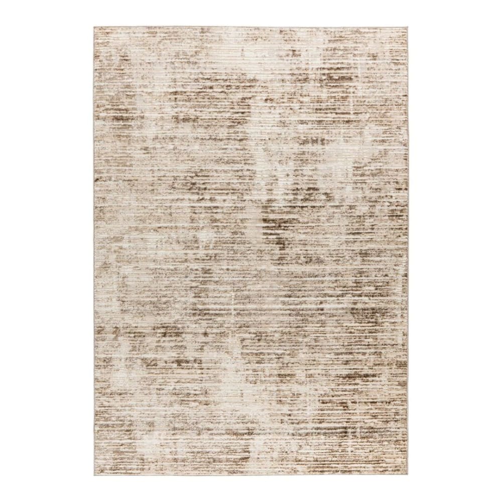 Tapis rayé vintage en polyester taupe 120x170