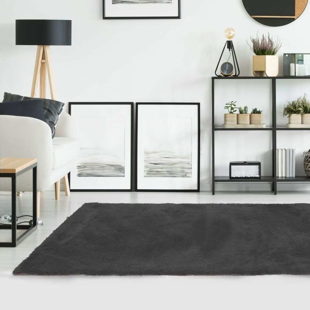 Tapis extra-doux toucher laineux gris foncé 120x170 — vue 3
