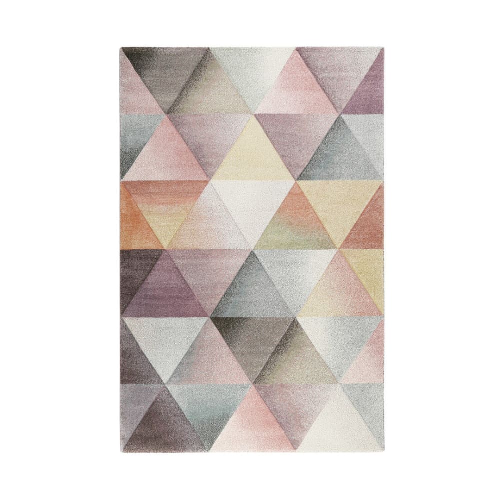 Tapis géométrique scandinave en polypropylène rose 120x170