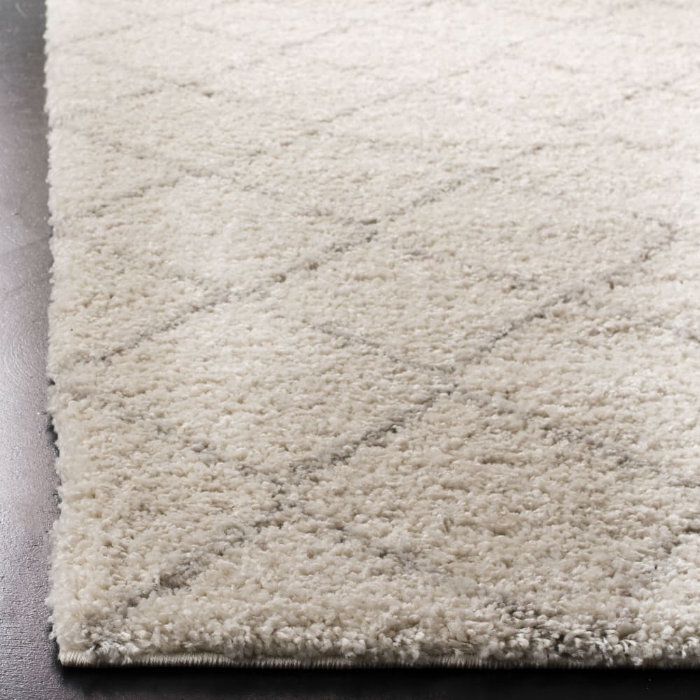 Tapis shag en polypropylène blanc/beige, 122 x 183 cm — vue 4