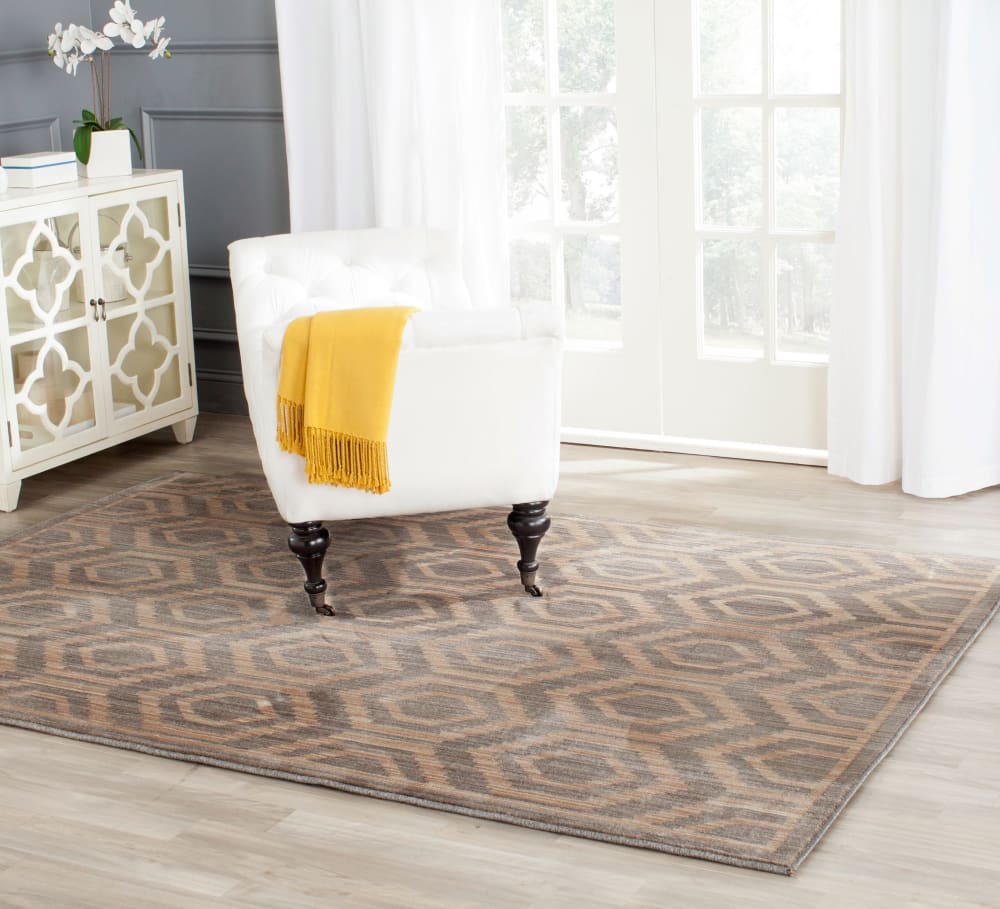 Tapis contemporain en polyester gris/beige, 122 x 183 cm — vue 3