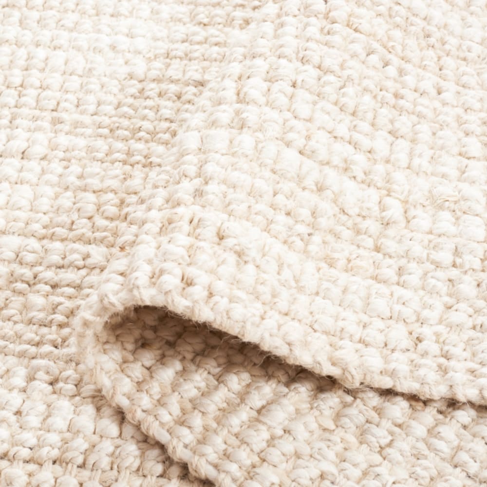 Tapis solid tonal en jute blanc, 69 x 122 cm — vue 3