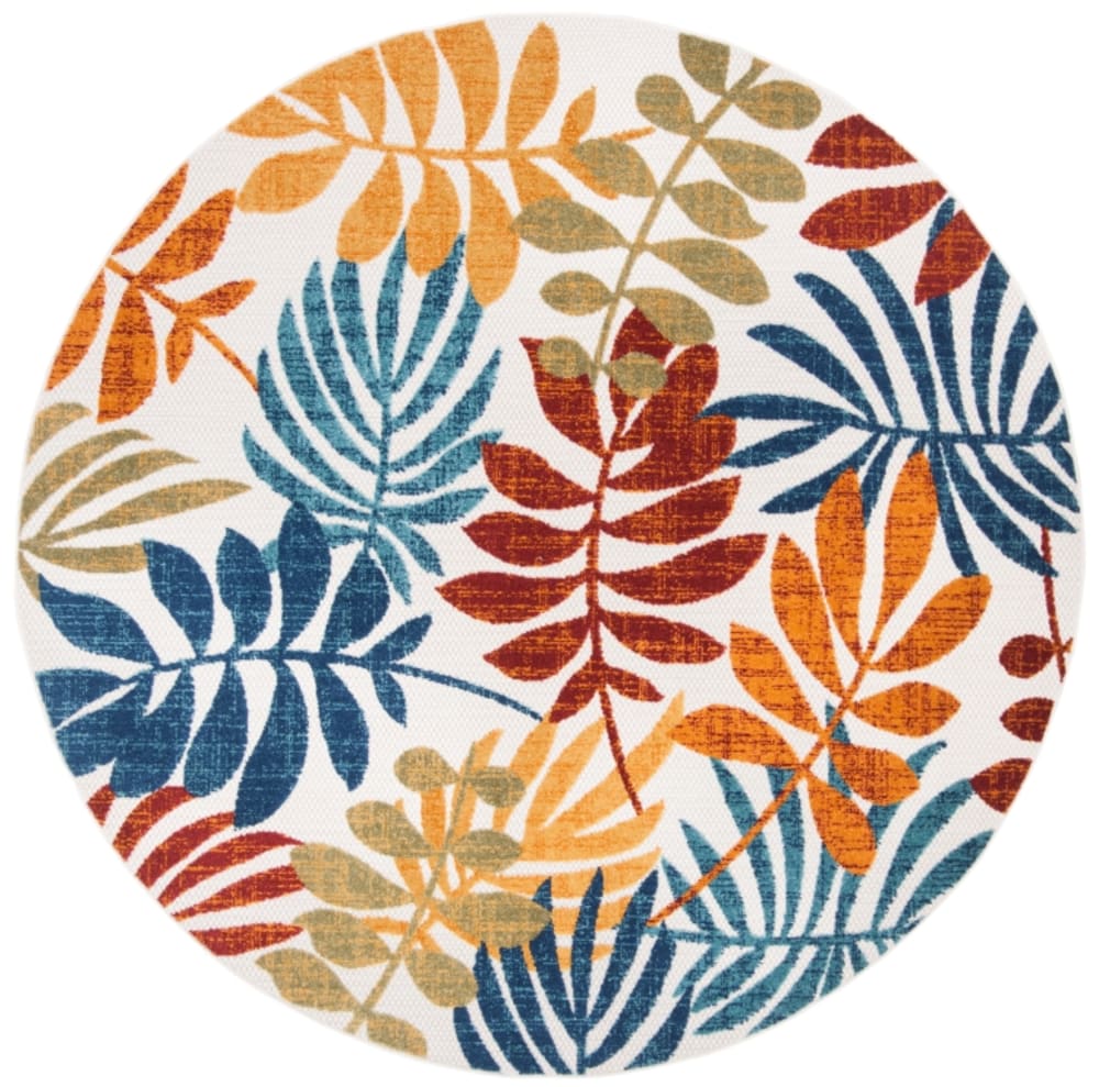 Tapis moderne en polypropylène beige/rouge, 122 cm