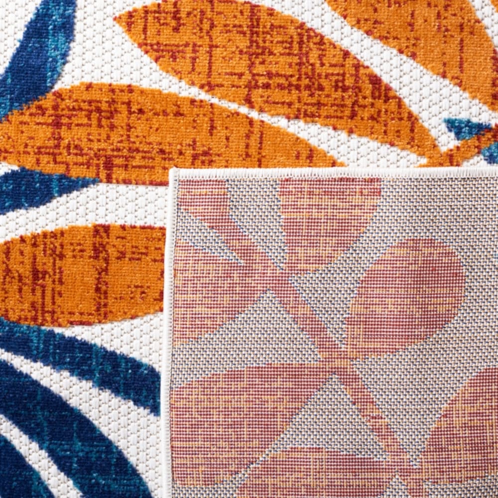 Tapis moderne en polypropylène beige/rouge, 122 cm — vue 4