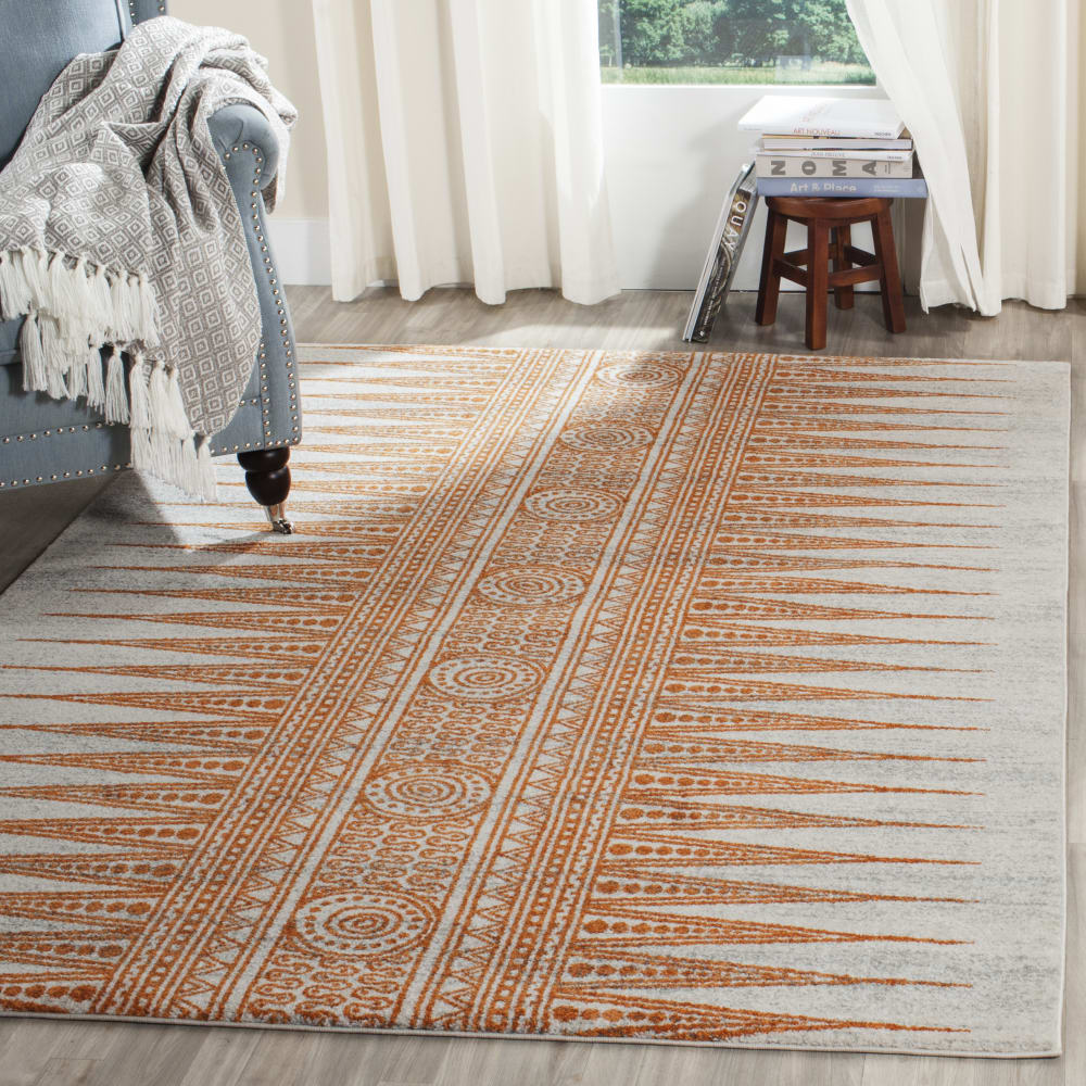 Tapis de transition en polypropylène blanc/orange, 122 x 183 cm — vue 3