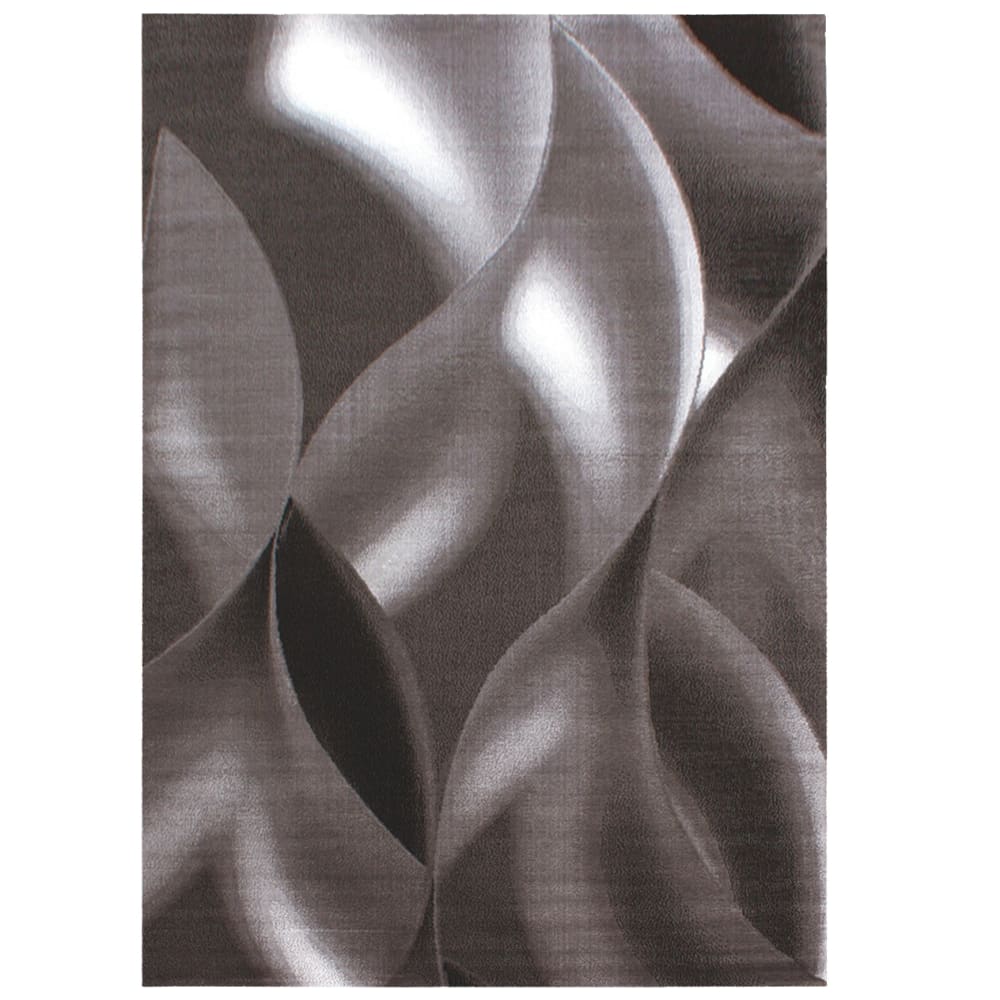 Tapis à vagues abstrait marron 120x170cm