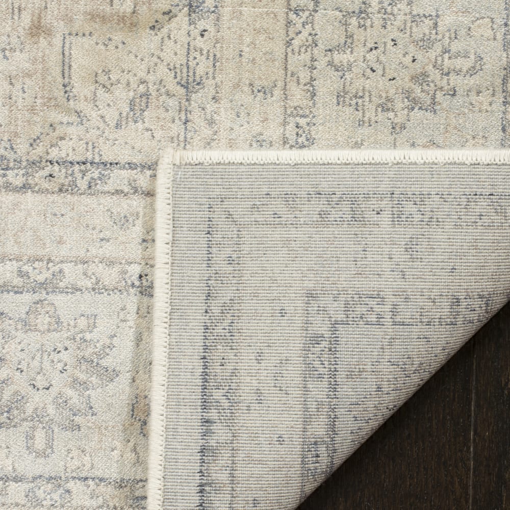 Tapis traditionnel en viscose bleu/beige, 122 x 170 cm — vue 4