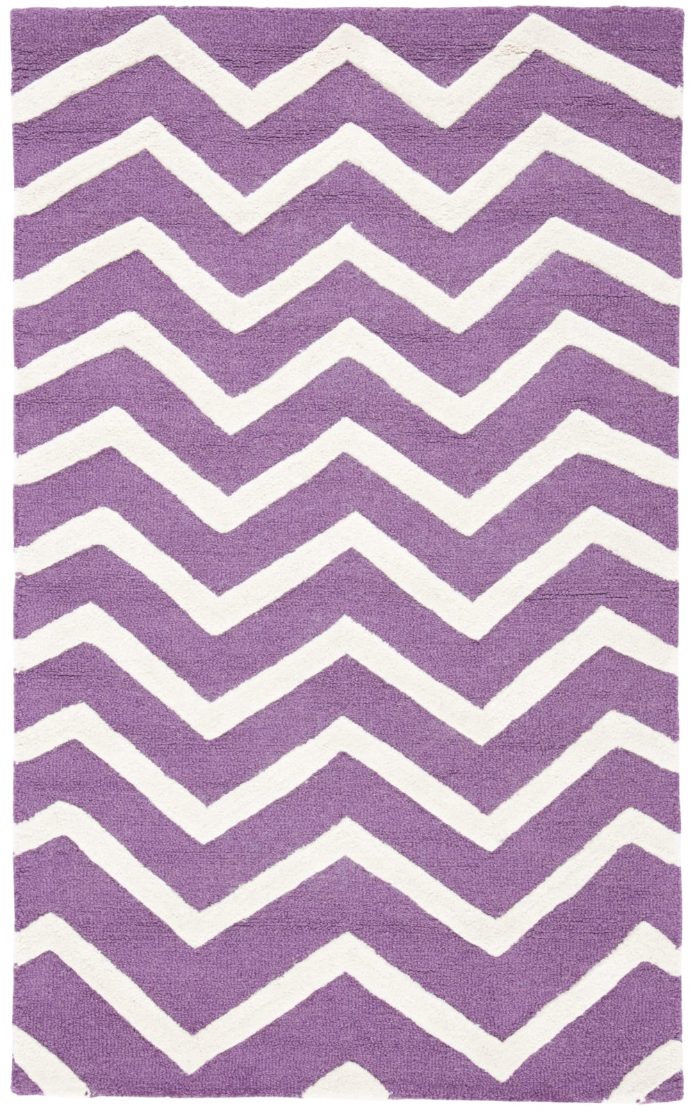 Tapis contemporain en laine violet/blanc, 122 x 183 cm