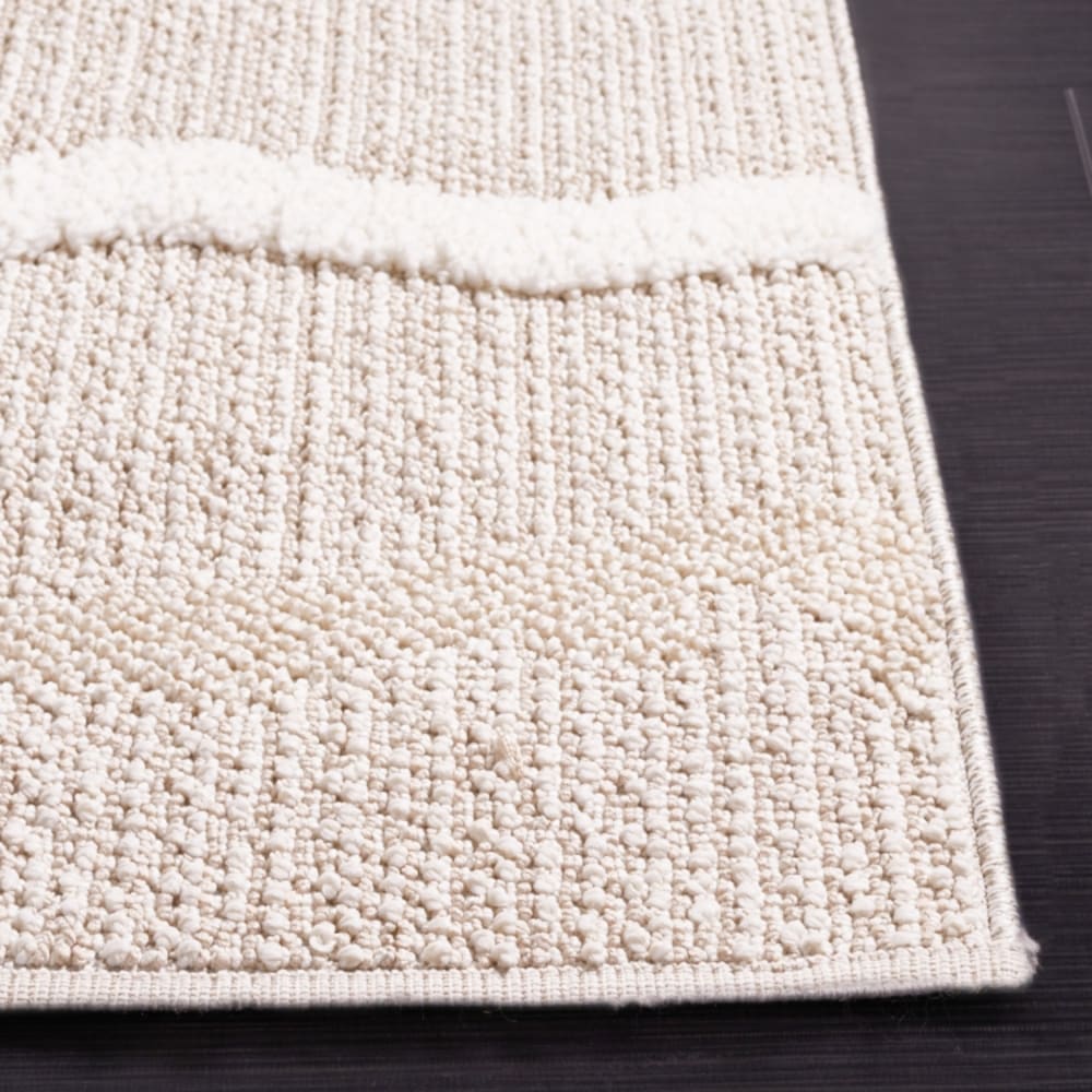Tapis contemporain en polyester beige/blanc, 122 x 183 cm — vue 4