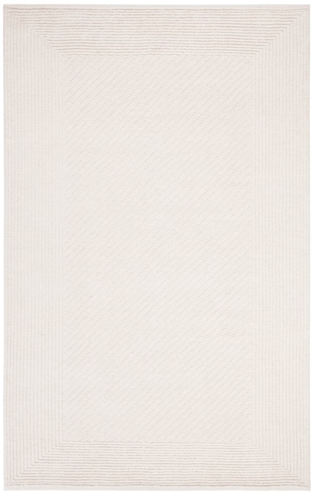 Tapis fibre naturelle en laine blanc, 122 x 183 cm