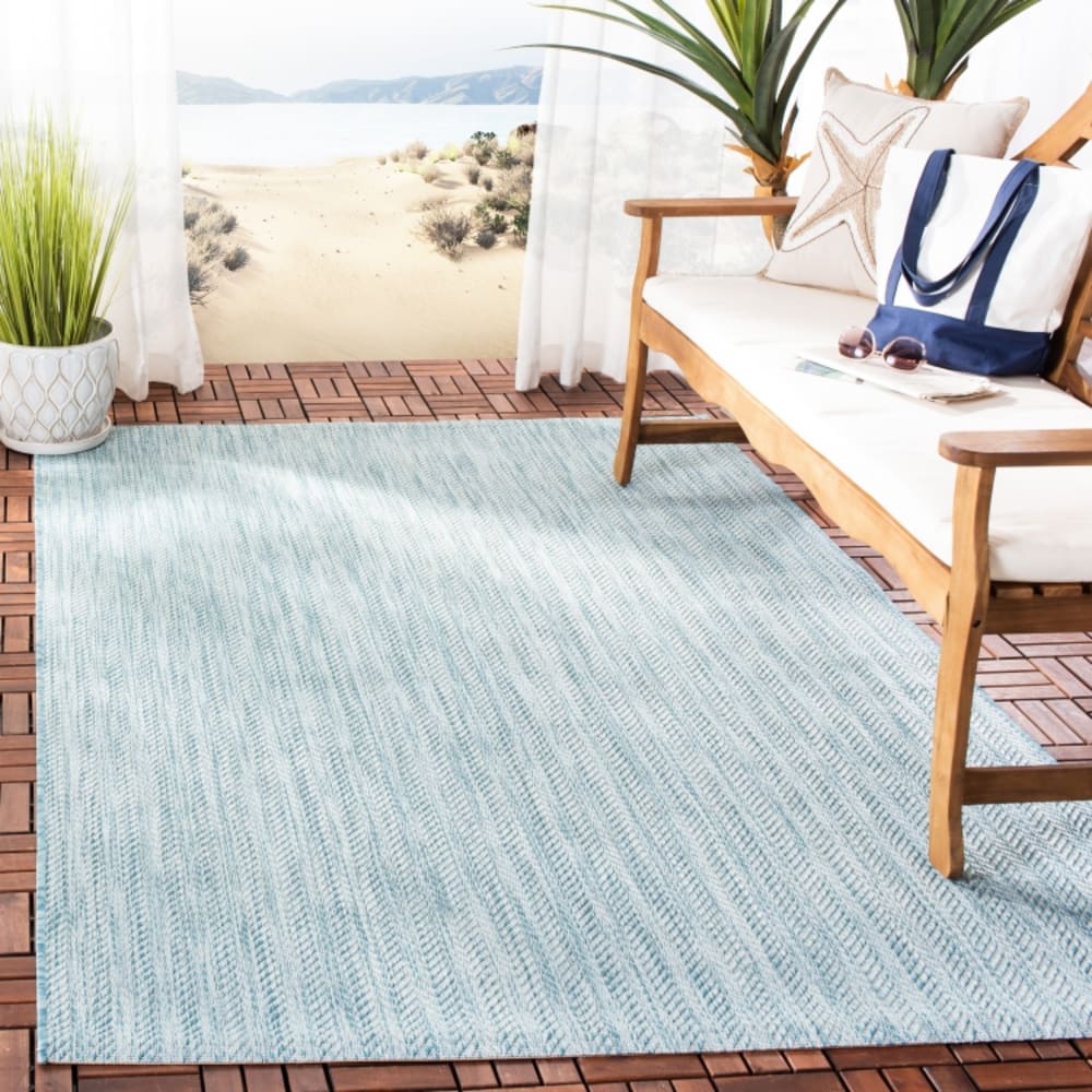 Tapis contemporain en polypropylène bleu/gris, 122 x 170 cm — vue 3