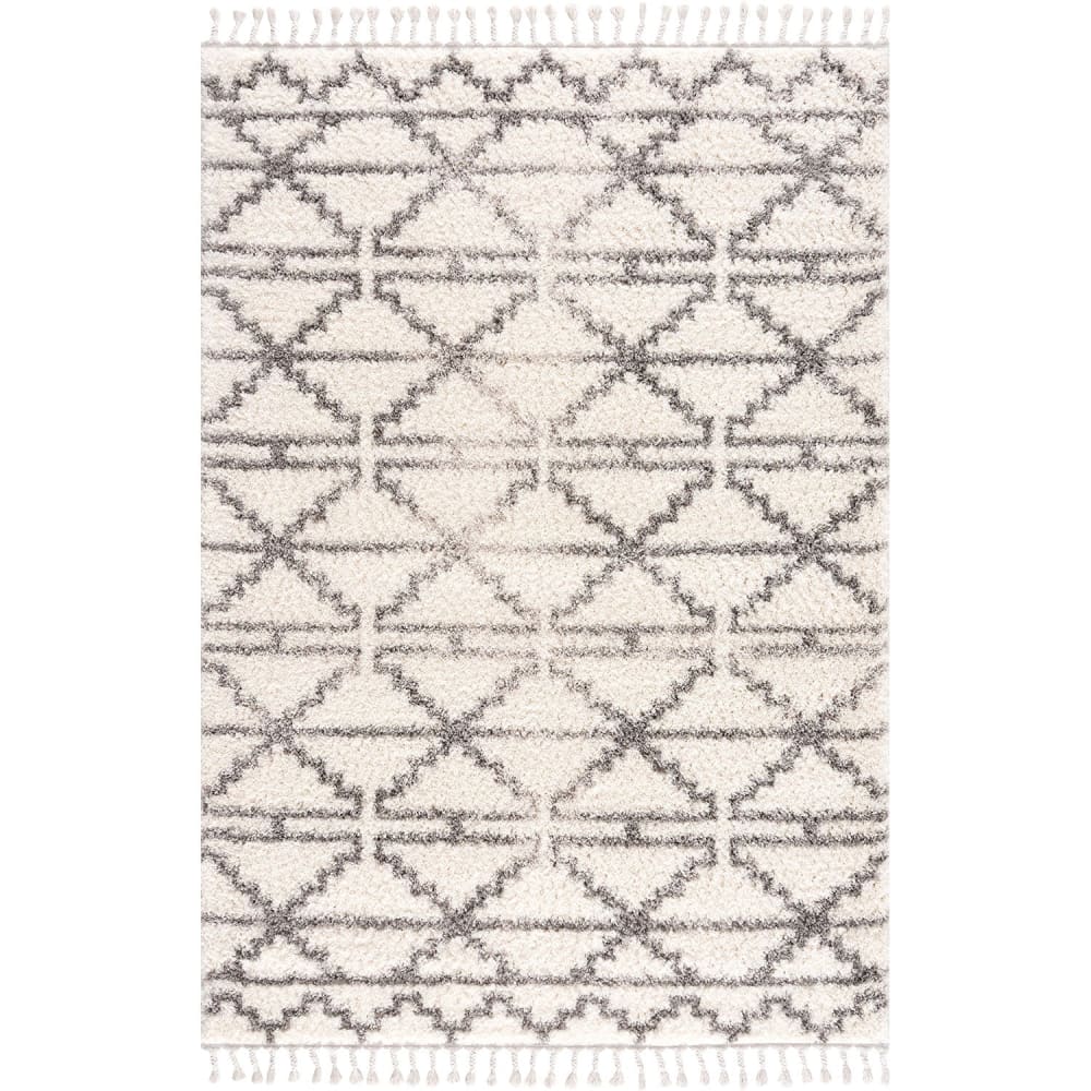 Tapis moelleux à franges tressées Rust Crème 120x160cm