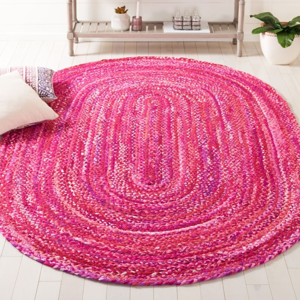 Tapis chalet de campagne en coton rose, 122 x 183 cm — vue 3