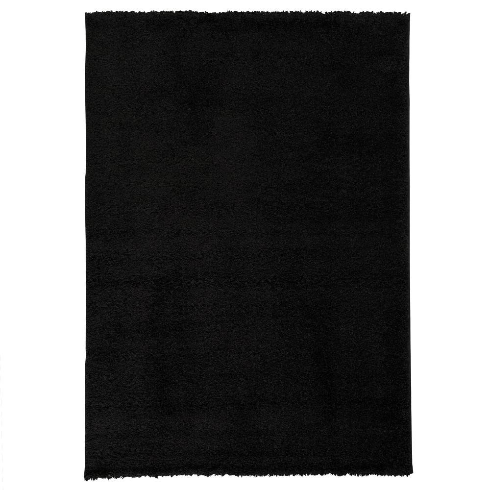 Tapis shaggy uni noir 120x170 cm