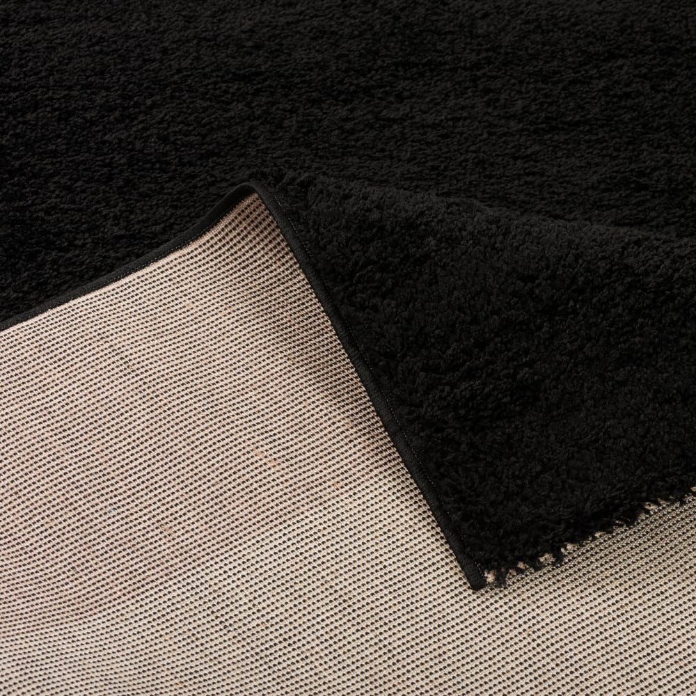 Tapis shaggy uni noir 120x170 cm — vue 4
