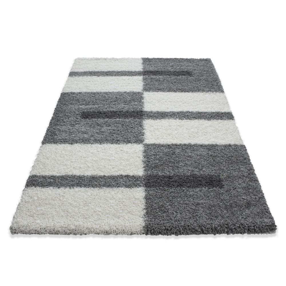 Tapis géométrique design en polypropylène gris clair 120x170