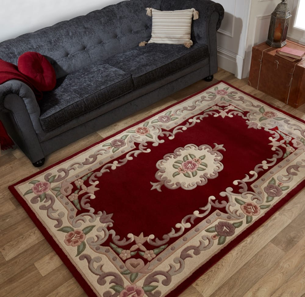 Tapis en laine rouge 120x180cm — vue 3