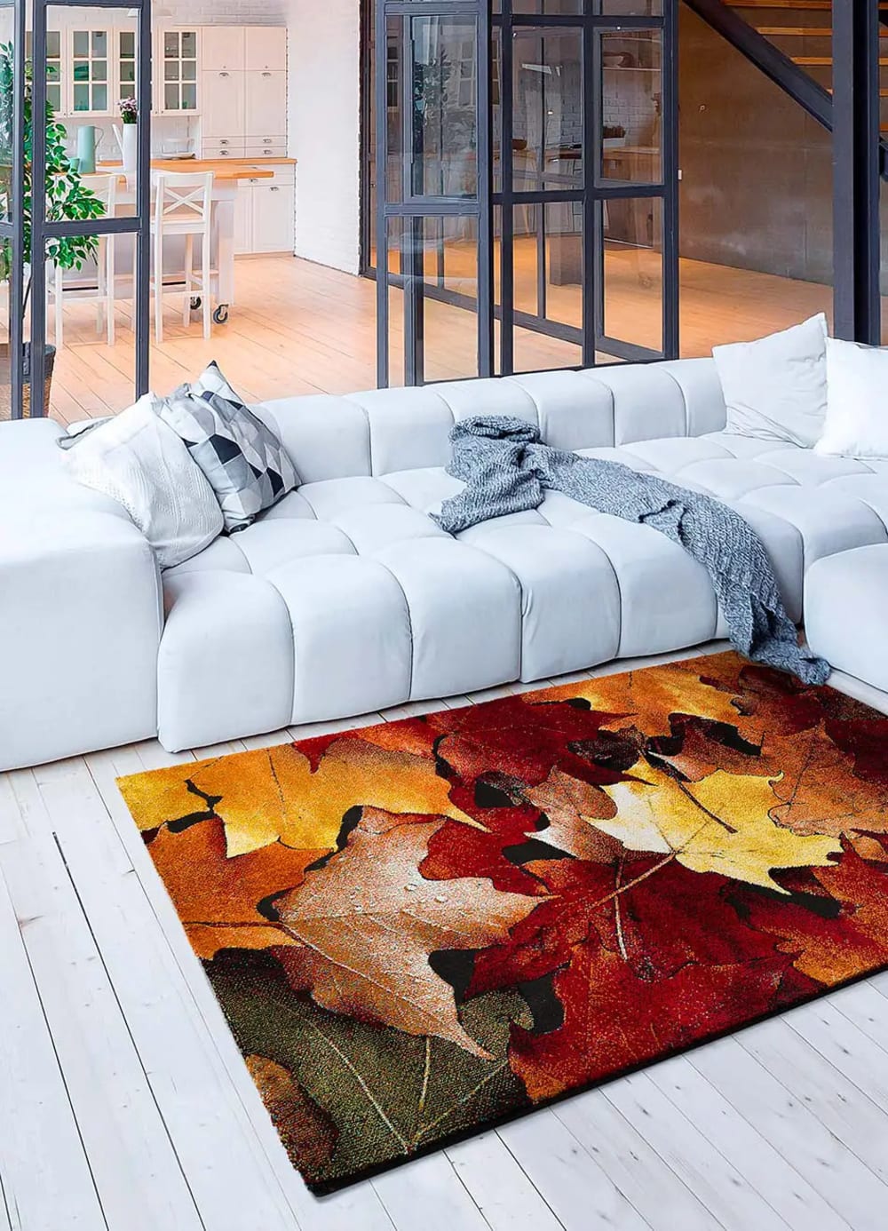 Tapis floral multicolore 120x170 cm — vue 3