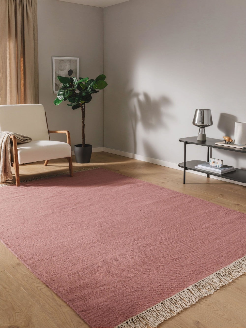 Tapis de laine rose 120x170 — vue 3