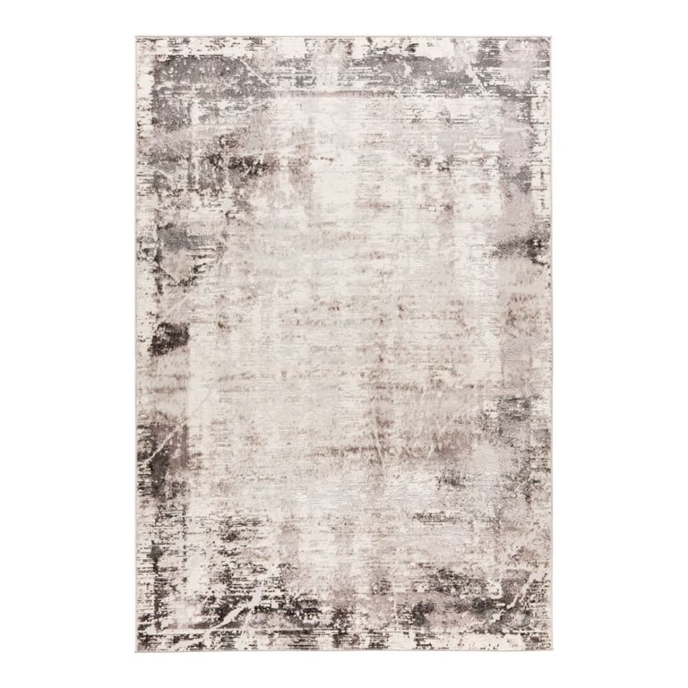 Tapis rayé vintage en polyester gris 120x170