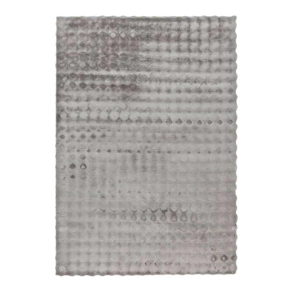 Tapis uni design en polyester argenté 120x170