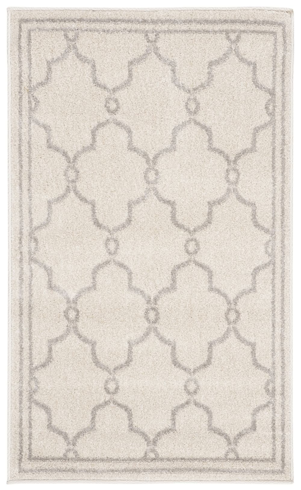 Tapis treillis en polypropylène blanc/gris, 76 x 122 cm