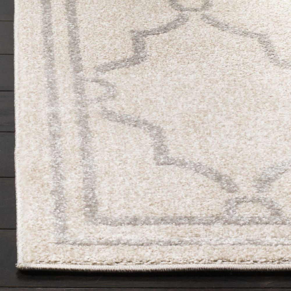 Tapis treillis en polypropylène blanc/gris, 76 x 122 cm — vue 4
