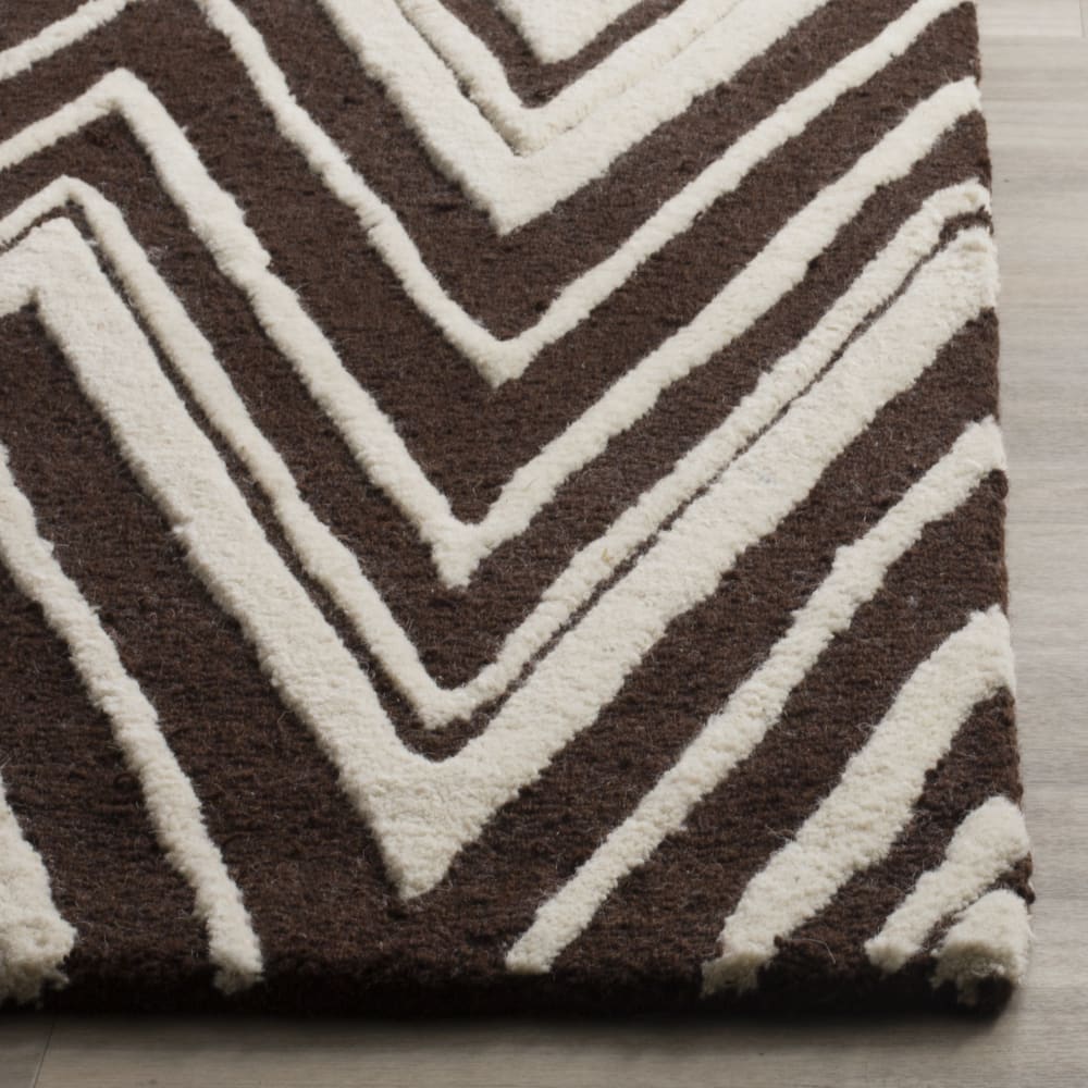 Tapis moderne en laine marron/blanc, 122 x 183 cm — vue 4