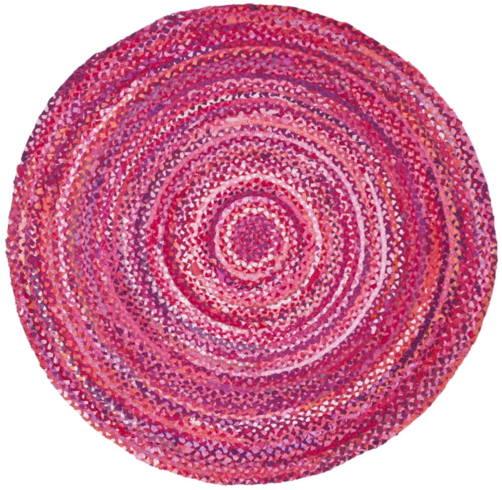 Tapis chalet de campagne en coton rose, 122 x 122 cm
