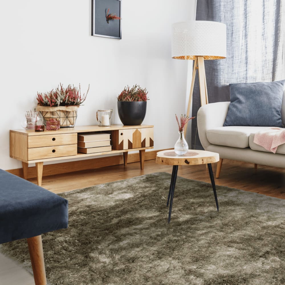 Tapis à poils longs extra-doux beige foncé 120x170 — vue 3