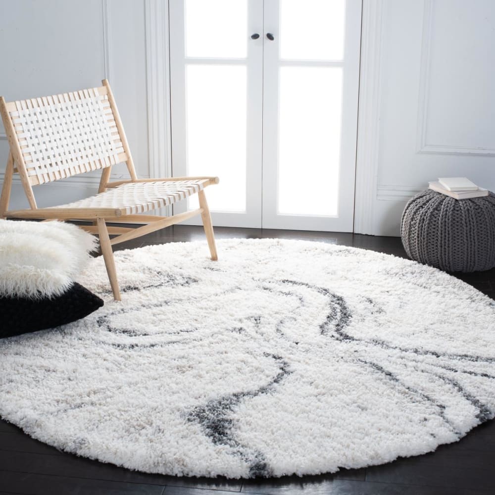 Tapis en polypropylène blanc/gris, 122 cm