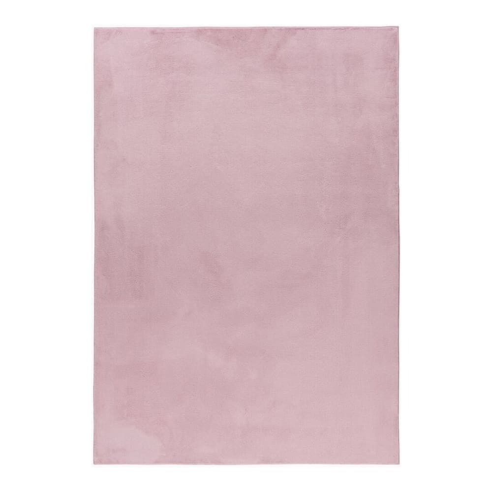 Tapis uni design en polyester rose 120x170