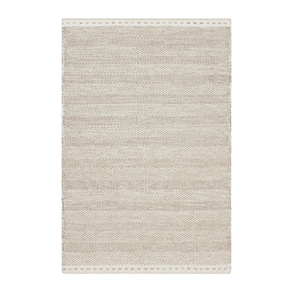 Tapis ethnique design en laine beige 120x170