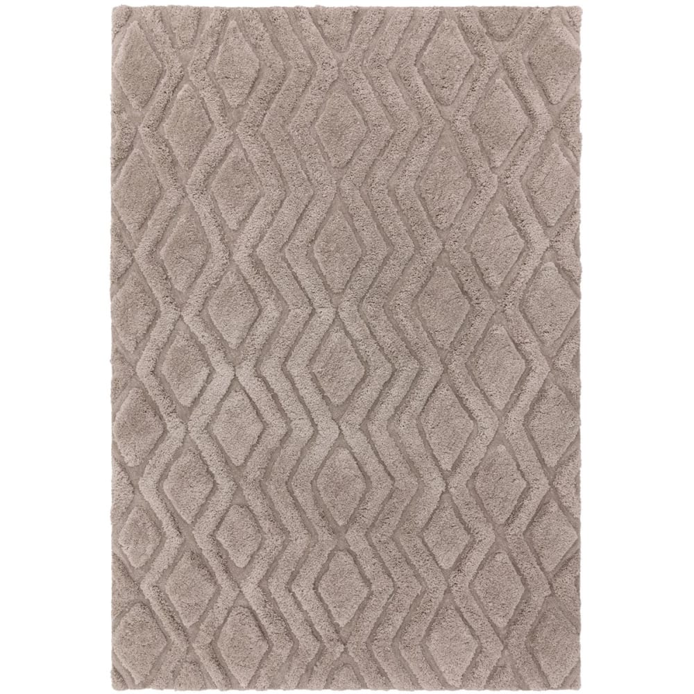 Tapis de salon en polyester beige 120x170 cm