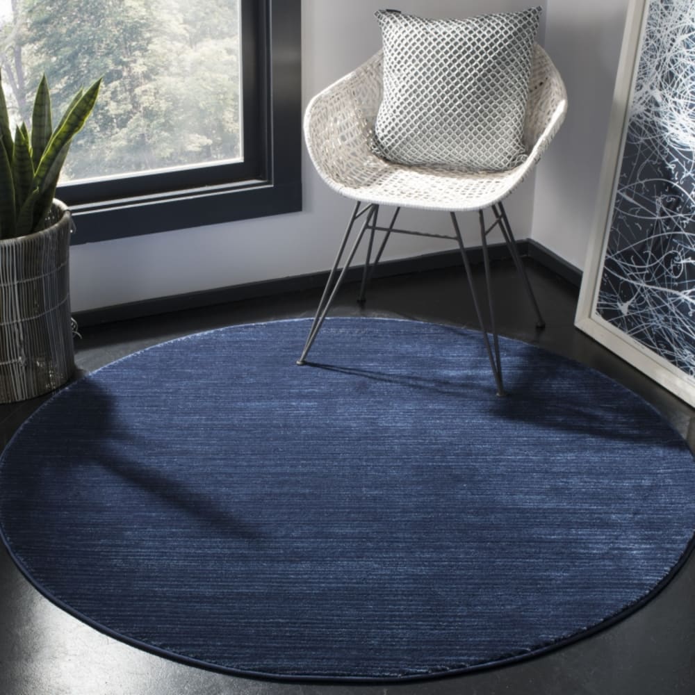 Tapis solide et tonale en polypropylène bleu, 122 cm — vue 3