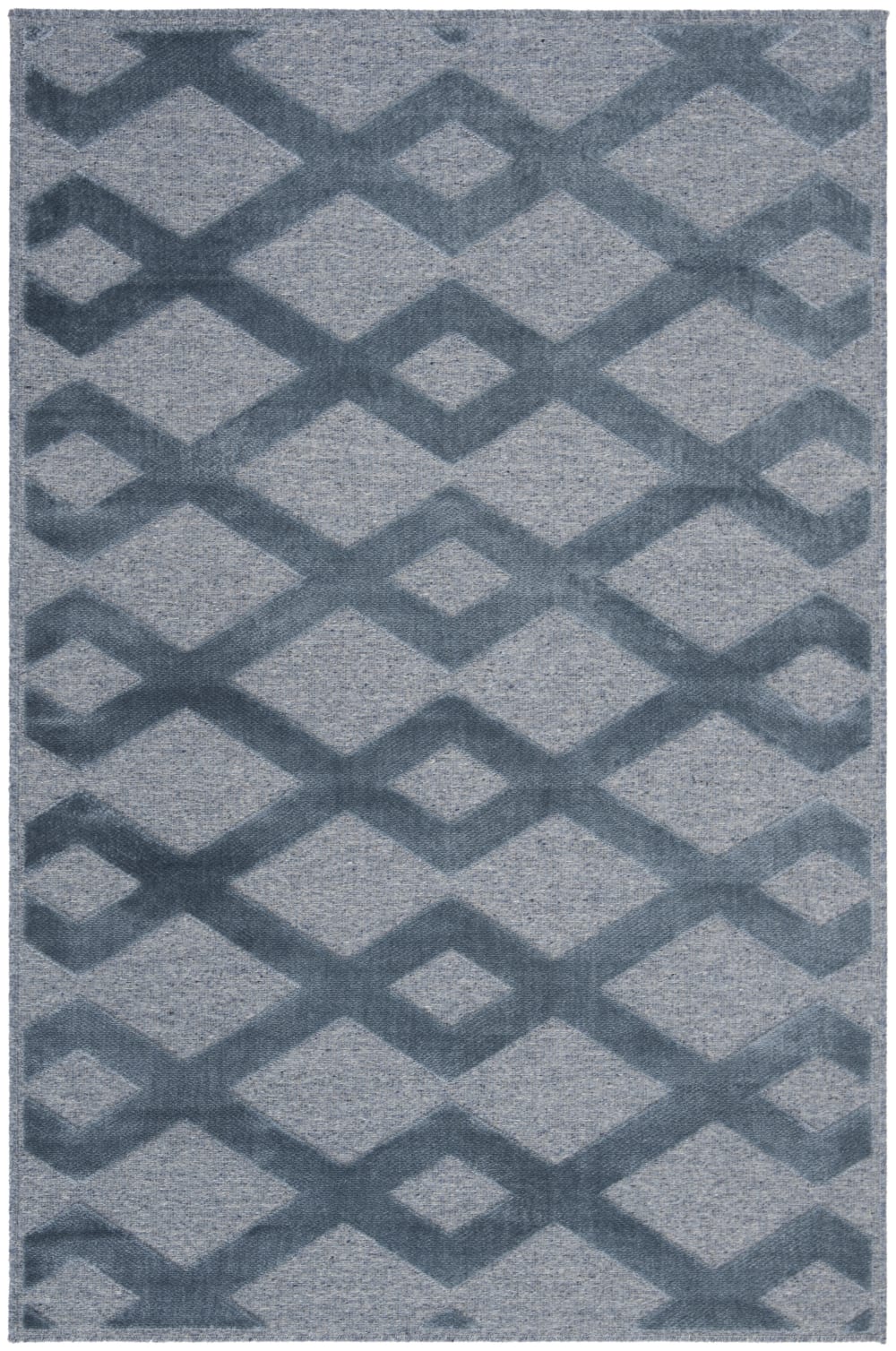 Tapis géométrique en viscose bleu, 122 x 183 cm